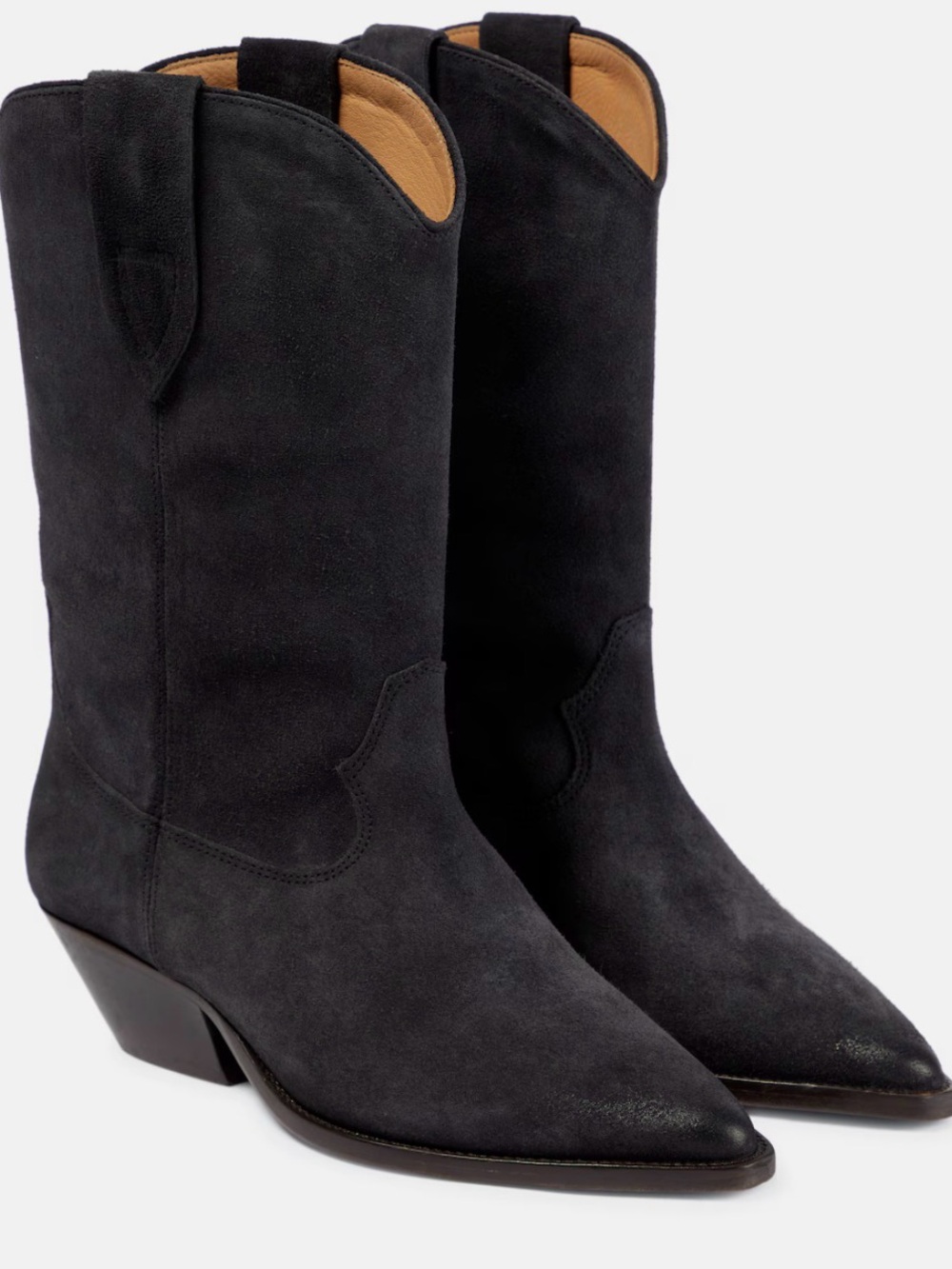 Isabel Marant Women's Black Suede Western Boots - Elegant Pointed Toe